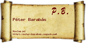 Péter Barabás névjegykártya